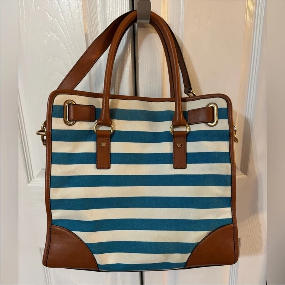 michael kors‎ hamilton canvas striped tote - Picture 6 of 7